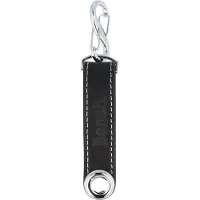 Bench Carbon Sleutelhanger Leer 9 cm - schwarz