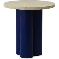 Normann Copenhagen Bijzettafel Dit Table Bright Blue Travertine Light