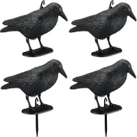 Relaxdays duivenverjager kraai set van 4 - kunststof - vogelverjager duiven - balkon