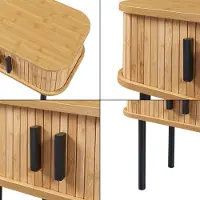 En.casa Bijzettafel Tvedestrand 48x30x45 cm bamboe naturel en zwart []