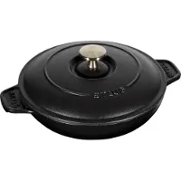 Staub ovenschaal gietijzer met deksel rond Ø20 cm Zwart