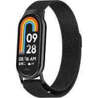 Strap-it Milanese band met magneetsluiting - Geschikt voor Xiaomi Mi Smart Band 8 / Band 9 (zwart)
