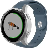 Strap-it Siliconen bandje geschikt voor Garmin Vivoactive 4s / Garmin Vivomove 3s / Garmin Venu 2s bandje - Sport bandje met druksluiting - Grijs / Blauw / Grijsblauw