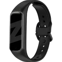 Bandz siliconen band met gesp geschikt voor Samsung Galaxy Fit 2 - Hoogwaardig siliconen materiaal met gespsluiting - zwart siliconen bandje