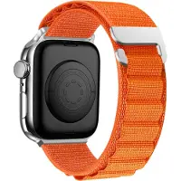 Bandz Nylon loop bandje 'Alpine' - geschikt voor Apple Watch (Series 12/11/10), (Ultra 4/3/2/1), (SE 3/2/1), (Series 9/8/7/6/5/4) - 44/45/46/49mm - outdoor bandje geschikt voor iWatch - oranje