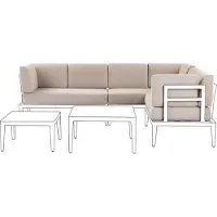 Beliani RIMA III - Tuinkussenhoezen set - Beige - Polyester