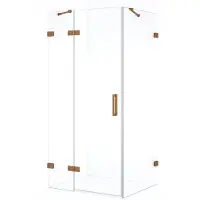 Maxaro Diamond Douchecabine | 120x80 cm Koper Helder glas Draaideur Rechthoek