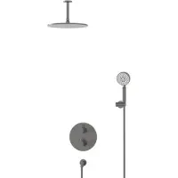Maxaro Radius Regendouche Inbouw | Zwart metaal 30 cm Regendouche Thermostatisch