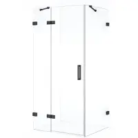 Maxaro Diamond Douchecabine | 110x70 cm Zwart chroom Helder glas Draaideur Rechthoek