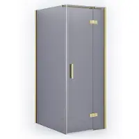 Maxaro Diamond Douchecabine | 90x80 cm Lichtgoud Rookglas Draaideur Rechthoek