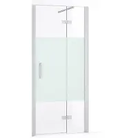 Maxaro Diamond Douchedeur | 80 cm Chroom Helder met matte strook Draaideur