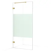 Maxaro Diamond Inloopdouche | 90 cm Goud Helder met matte strook Vaste wand