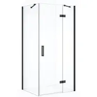 Maxaro Diamond Douchecabine | 110x80 cm Zwart chroom Helder glas Draaideur Rechthoek