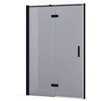 Maxaro Diamond Douchedeur 110cm Mat Zwart Rookglas Draaideur | Douchedeur | Douchedeur Draaibaar | Douchedeur op maat