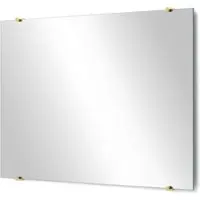Maxaro Badkamerspiegel Solo 90x60cm - Spiegelhouders Rond - Lichtgoud - Badkamer Spiegel | Grote Spiegel Badkamer | Luxe Design Spiegel