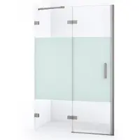 Maxaro Diamond Douchedeur | 110 cm Rvs Helder met matte strook Draaideur