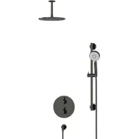 Maxaro Radius Regendouche Inbouw | Zwart chroom 25 cm Regendouche Thermostatisch