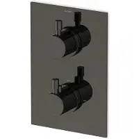 Maxaro Inbouw Douchekraan Radius Black Chrome, Thermostatisch, Zwart Chroom