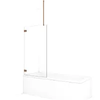 Maxaro Diamond Badwand 75cm Koper Helder Glas | Badwand | Badwand Glas | Badscherm | Glazen Badwand