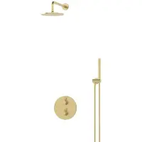 Maxaro Radius Regendouche Inbouw | Lichtgoud 20 cm Regendouche Thermostatisch