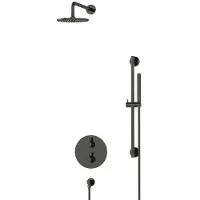 Maxaro Radius Regendouche Inbouw | Zwart chroom 20 cm Regendouche Thermostatisch