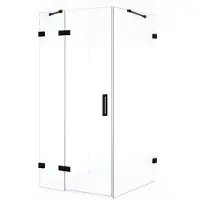 Maxaro Diamond Douchecabine | 120x90 cm Mat zwart Helder glas Draaideur Rechthoek
