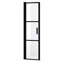 Maxaro Diamond Douchedeur | 50 cm Mat zwart Helder met zwarte strepen Draaideur