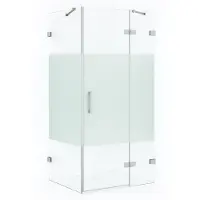 Maxaro Diamond Douchecabine | 110x80 cm Chroom Helder met matte strook Draaideur Rechthoek