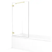 Maxaro Diamond Badwand 85 cm Lichtgoud Helder Glas | Badwand | Badwand Glas | Badscherm | Glazen Badwand