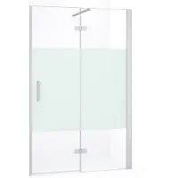 Maxaro Diamond Douchedeur | 110 cm Chroom Helder met matte strook Draaideur