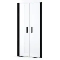 Maxaro Diamond Douchedeur | 80 cm Mat zwart Helder glas Pendeldeur | Douchedeur glas | Glazen Douchedeur | Nisdeur Douchewand