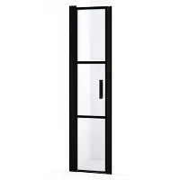 Maxaro Diamond Douchedeur | 45 cm Mat zwart Helder met zwarte strepen Draaideur