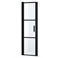 Maxaro Diamond Douchedeur | 55 cm Mat zwart Helder met zwarte strepen Draaideur