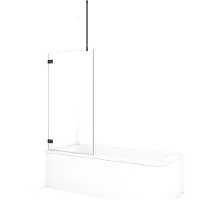 Maxaro Diamond Badwand 75cm Zwart Chroom Helder Glas | Badwand | Badwand Glas | Badscherm | Glazen Badwand