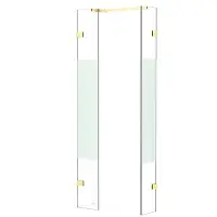 Maxaro Diamond Inloopdouche | 30x30 cm Lichtgoud Helder met matte strook 2 vaste wanden