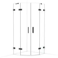 Maxaro Diamond Douchecabine | 90x90 cm Zwart chroom Helder glas Draaideur Kwartrond | Douchecabine Kopen | Douchecabine Kwartrond