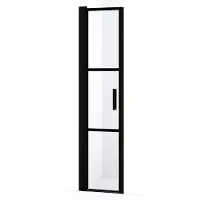 Maxaro Diamond Douchedeur | 45 cm Mat zwart Helder met zwarte strepen Draaideur
