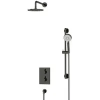 Maxaro Radius Regendouche Inbouw | Zwart chroom 20 cm Regendouche Thermostatisch