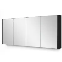 Maxaro Spiegelkast Met Verlichting Modulo 177,6x70cm Zwart Eiken Badkamer Spiegelkast | Spiegelkast Badkamer | Spiegelkast met Verlichting