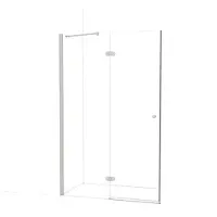 Maxaro Amber Douchedeur | 130 cm Rvs Helder glas Draaideur | Douchedeur glas | Glazen Douchedeur | Nisdeur Douchewand