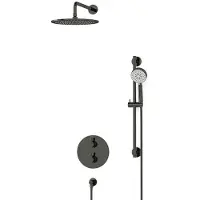 Maxaro Radius Regendouche Inbouw | Zwart chroom 30 cm Regendouche Thermostatisch