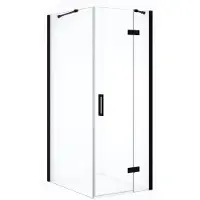 Maxaro Diamond Douchecabine | 90x80 cm Mat zwart Helder glas Draaideur Rechthoek