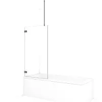Maxaro Diamond Badwand 75cm Zwart Metaal Helder Glas | Badwand | Badwand Glas | Badscherm | Glazen Badwand