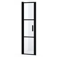 Maxaro Diamond Douchedeur | 50 cm Mat zwart Helder met zwarte strepen Draaideur