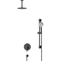 Maxaro Radius Regendouche Inbouw | Zwart chroom 20 cm Regendouche Eéngreeps