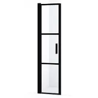 Maxaro Diamond Douchedeur | 45 cm Mat zwart Helder met zwarte strepen Draaideur
