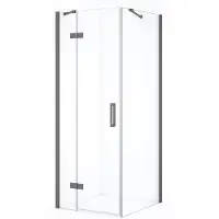 Maxaro Diamond Douchecabine | 80x80 cm Zwart metaal Helder glas Draaideur Vierkant