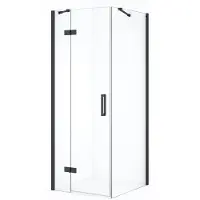 Maxaro Diamond Douchecabine | 80x70 cm Zwart chroom Helder glas Draaideur Rechthoek