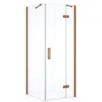 Maxaro Diamond Douchecabine | 80x80 cm Koper Helder glas Draaideur Vierkant