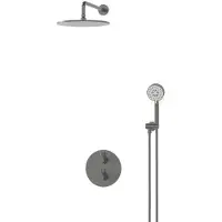Maxaro Radius Regendouche Inbouw | Zwart metaal 30 cm Regendouche Thermostatisch